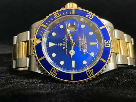 rolex submariner blue 18k gold stainless steel diamond two tone